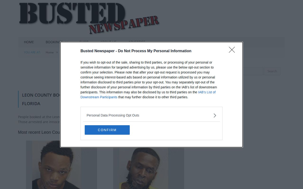 Unofficial Busted Newspaper Leon County arrest index with source caveat